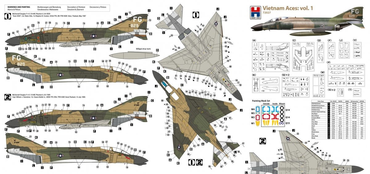 Hobby 2000 72027 F-4C Phanton II - Vietnam Aces 1 1/72 – immagine 2