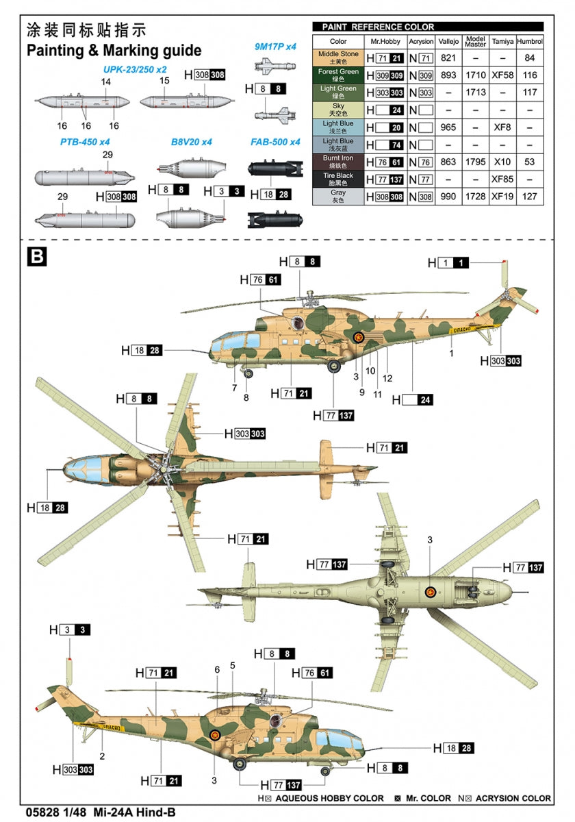 Trumpeter 05828 Mi-24A Hind-B 1/48 – immagine 5