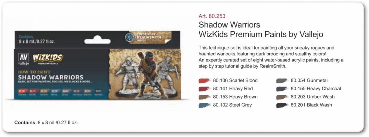 Vallejo 80253 Wizkids Shadow Warriors Set 8x8ml – image 2