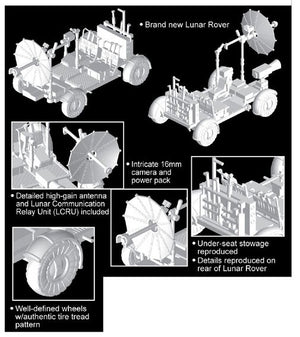 Dragon 11015 Apollo 17 &amp;quot;The Last J-Mission&amp;quot; CSM + LM + Lunar Rover 1/72 – immagine 6