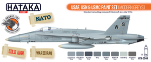 Hataka HTK-CS44 USAF, USN &amp;amp; USMC paint set (modern grays) 8x17ml – image 2