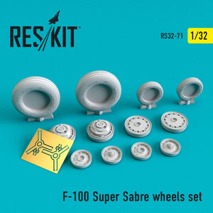 RESKIT RS32-0071 F-100 &amp;quot;SUPER SABRE&amp;quot; WHEELS SET 1/32