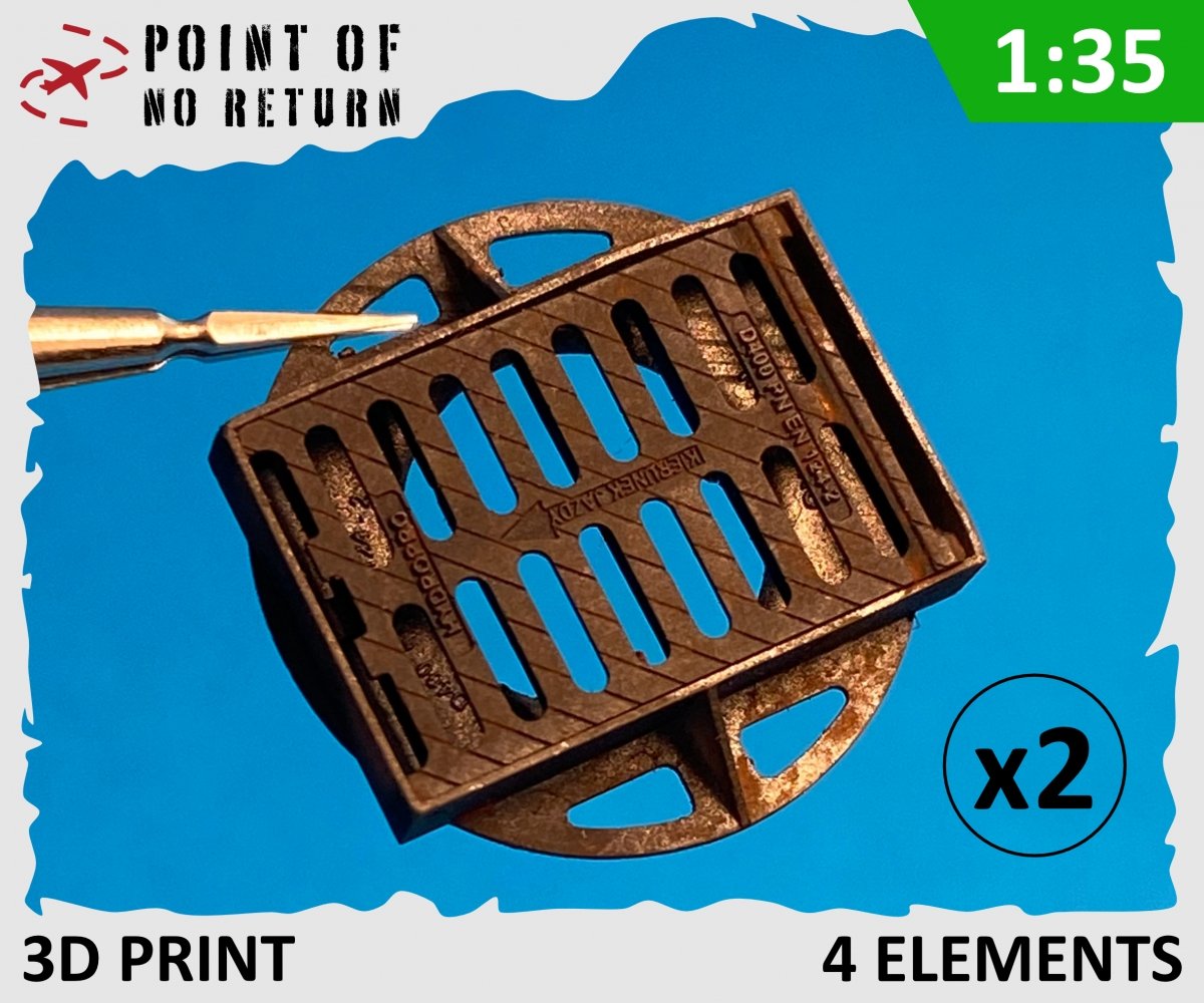 Point de non-retour 3523037 Grille d&amp;#39;égout de rue 1/35