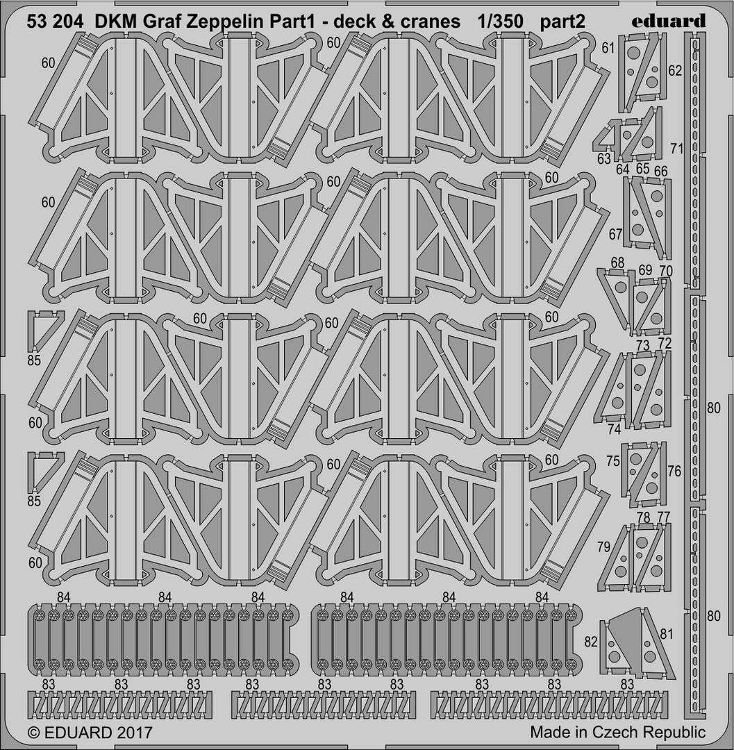 Eduard 53204 DKM Graf Zeppelin pt.1 deck &amp;amp; jeraby TRUMPETER 1/350 – immagine 2