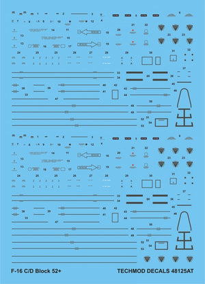 Techmod 48125 F-16 C/D Stencils 1/48 – immagine 2