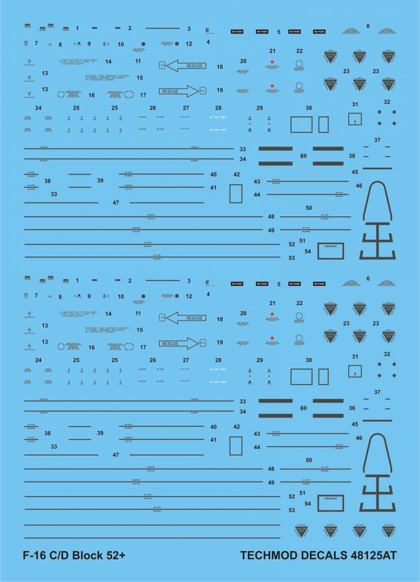 Techmod 48125 F-16 C/D Stencils 1/48 – immagine 2