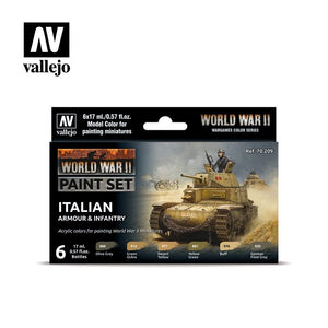 Vallejo 70209 WWII Italian Armour &amp;amp; Infantry 6x17ml