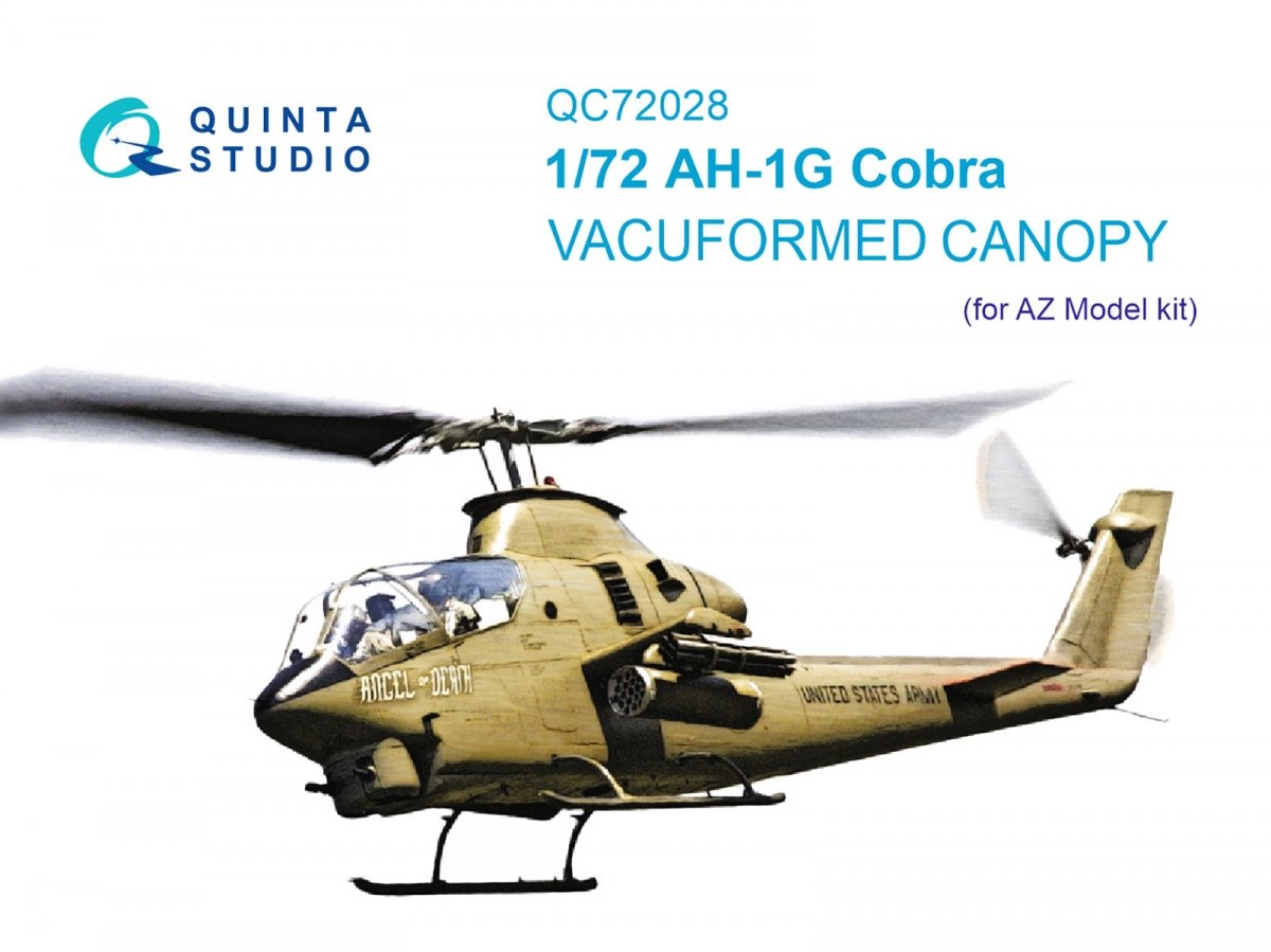 Quinta Studio QC72028 AH-1G Cobra, verrière transparente sous vide (modèle AZ), échelle 1/72