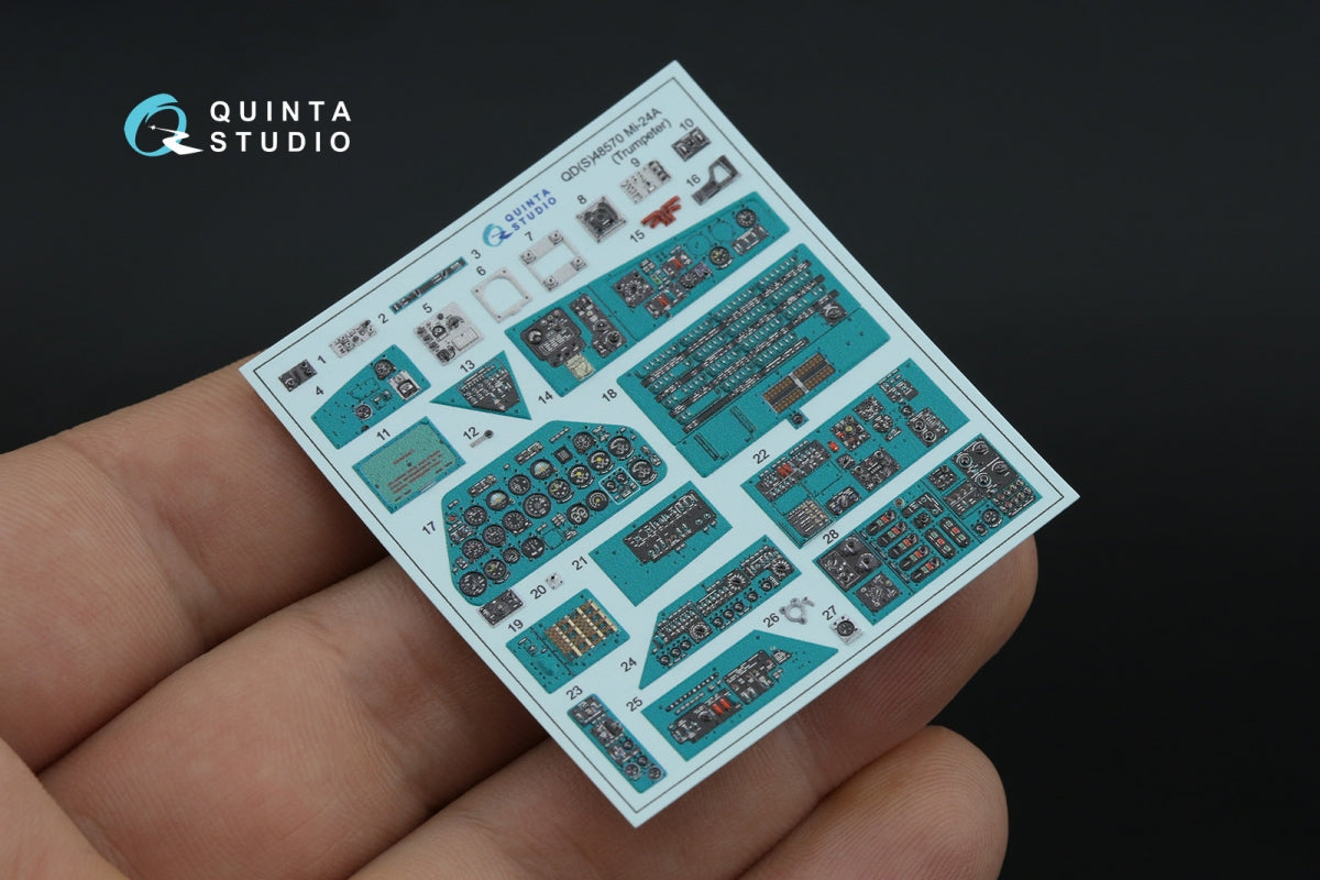 Quinta Studio QDS-48570 Mi-24A 3D-Printed &amp;amp; coloured Interior on decal paper (Trumpeter) (small version) 1/48 – immagine 6