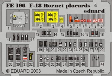 Eduard FE196 F-18 placards 1/48