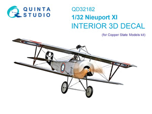 Quinta Studio QD32182 Nieuport XI 3D-Printed &amp;amp; coloured Interior on decal paper (CSM) 1/32
