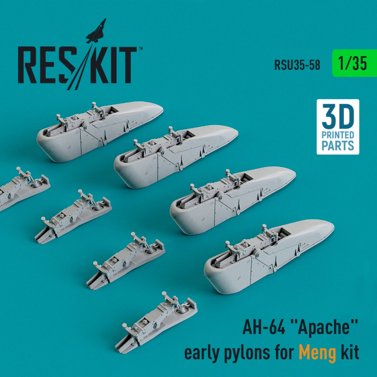 RESKIT RSU35-0058 AH-64 "APACHE" EARLY PYLONS FOR MENG KIT (3D PRINTED) 1/35