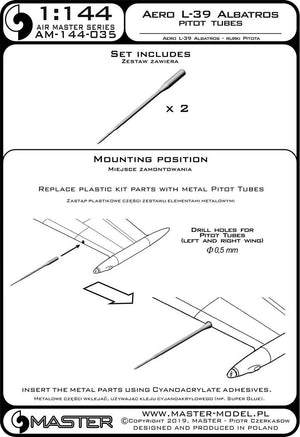 Master AM-144-035 Aero L-39 Albatros - Rurki Pitota 1/144 – immagine 3