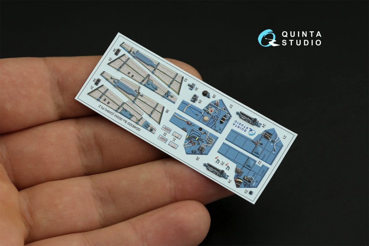 Quinta Studio QD48320 Su-30SM 3D-Printed &amp;amp; coloured Interior on decal paper (GWH) 1/48 – immagine 6
