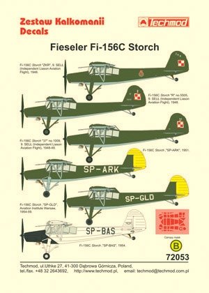 Techmod 72053 - Fieseler Fi 156C Storch 1/72 – imagen 2