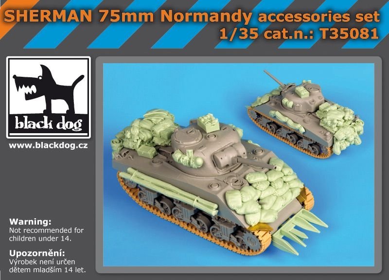 Ensemble d'accessoires Black Dog T35081 Sherman Normandie 75 mm, échelle 1/35
