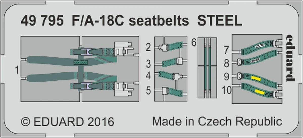 Eduard 49795 F/ A-18C seatbelts STEEL 1/48 KINETIC MODEL