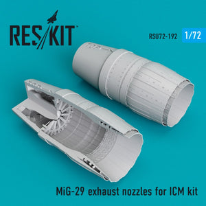 RESKIT RSU72-0192 MIG-29 EXHAUST NOZZLES ICM KIT 1/72