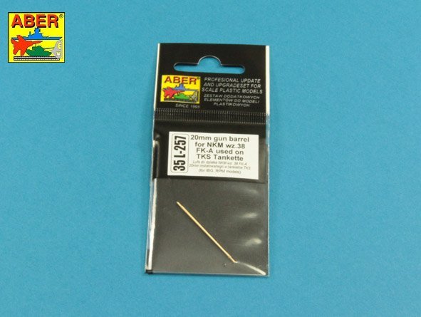 Aber 35L-257 20mm Gun Barrel for Nkm wz.38 FK-A used on TKS Tankette (For IBG / RPM) 1/35 – immagine 3