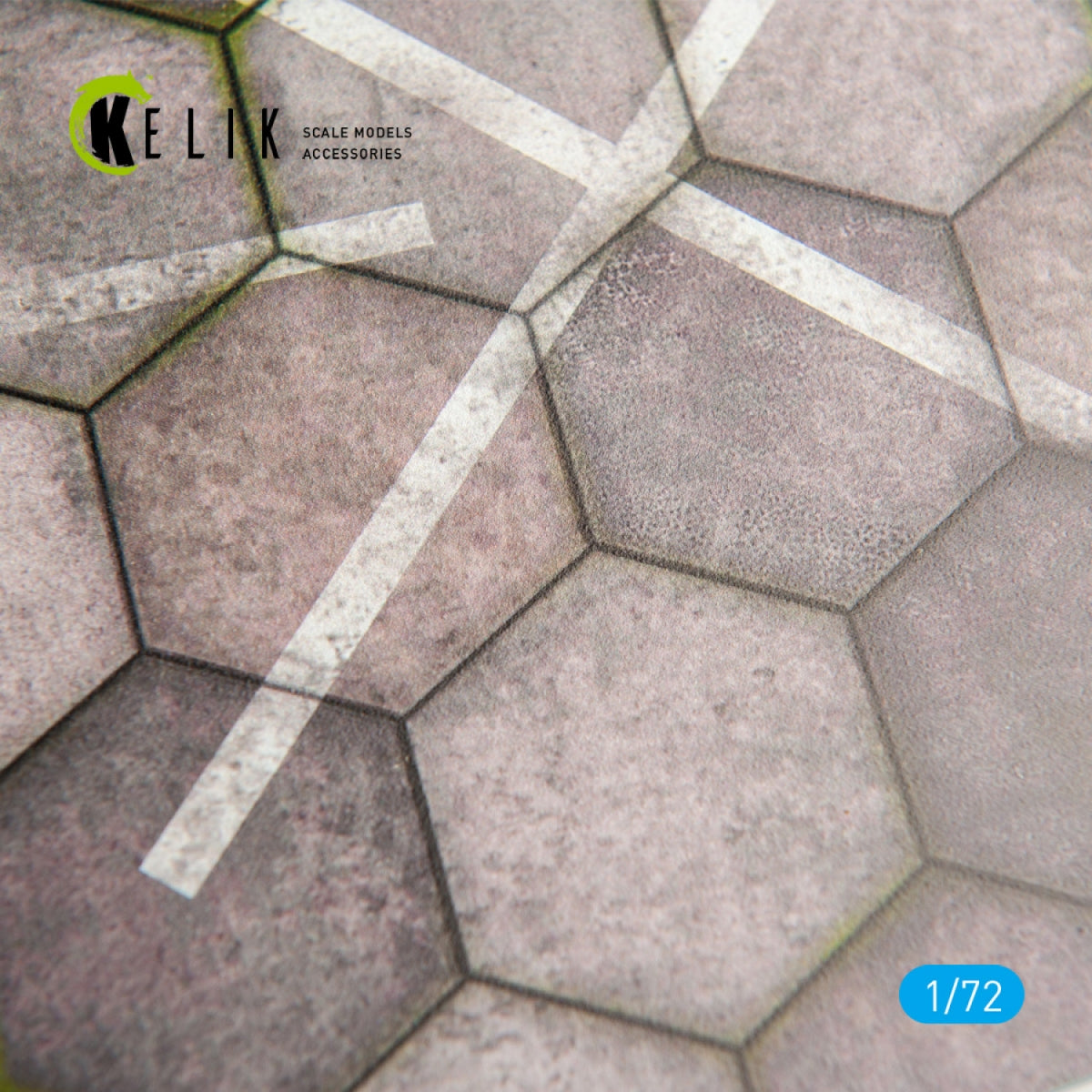 KELIK KS72004 HEXAGONNAL CONCRETE PLATES FOR AIRCRAFT AND HELICOPTERS BASE - ACRYLIC 3 MM (280 X 180 MM) 1/72 – imagen 2