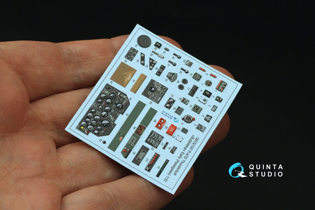 Quinta Studio QD32197 P-47D Thunderbolt Bubbletop Early 3D-Printed coloured Interior on decal paper (Hasegawa) 1/32 – immagine 4