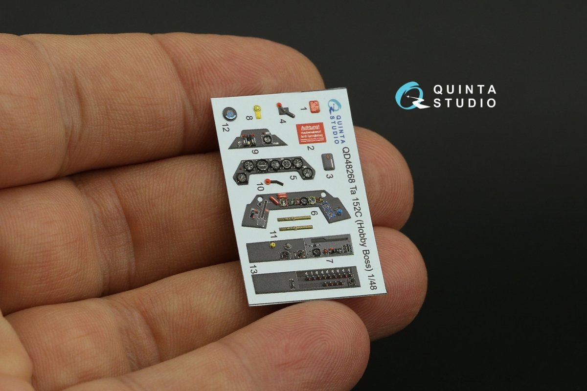 Quinta Studio QD48268 Ta 152C 3D-Printed &amp;amp; coloured Interior on decal paper (Hobby Boss) 1/48 – immagine 2
