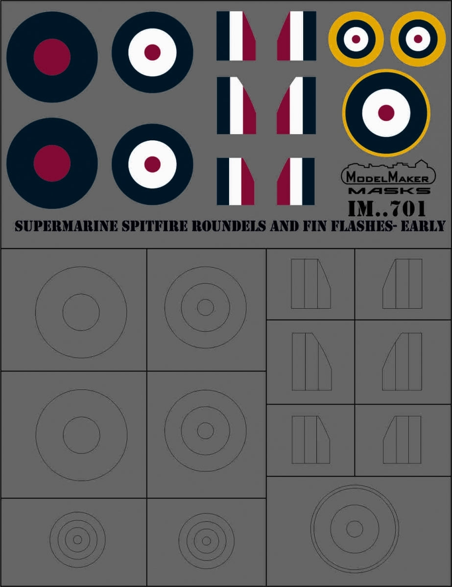 ModelMaker Decals IM48701 Supermarine Spitfire roundels and fin flashes - EARLY 1/48 – zdjęcie 3