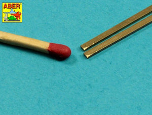Aber KR-15 Kwadratowe pręty mosiężne 1,5 mm długość 245mm x 2 szt. / Brass square rods 1,5 mm length 245mm x2 pcs. – immagine 2