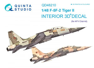 Quinta Studio QD48210 F-5F-2 3D-Printed &amp;amp; coloured Interior on decal paper (AFV club) 1/48