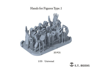 Mains ET Model P35-320 pour figurines Type 1 (Impression 3D) 1/35