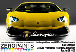 Zero Paints ZP-1020GIALLO Lamborghini Aventador LP720-4 50th Anniversario 50 Giallo Maggio Paint Set 2x30ml – image 2