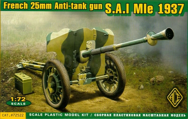 ACE 72522 French 25mm Anti-tank gun SAL Mle 1937 (1/72)