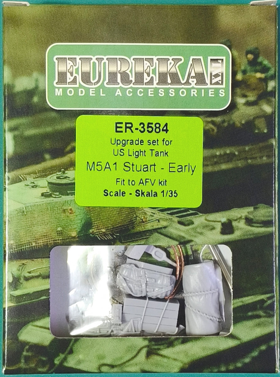 Eureka XXL ER-3584 Zestaw waloryzujący do czołgu lekkiego US M5A1 STUART Early Prod. dopasowany do modeli AFV Club / Upgrade set for the US M5A1 STUART Early Prod. light tank fits AFV Club kit 1/35