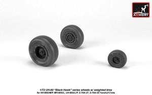 Armory Models AW72334 UH-60 Black Hawk wheels w/ weighted tires 1/72 – immagine 2