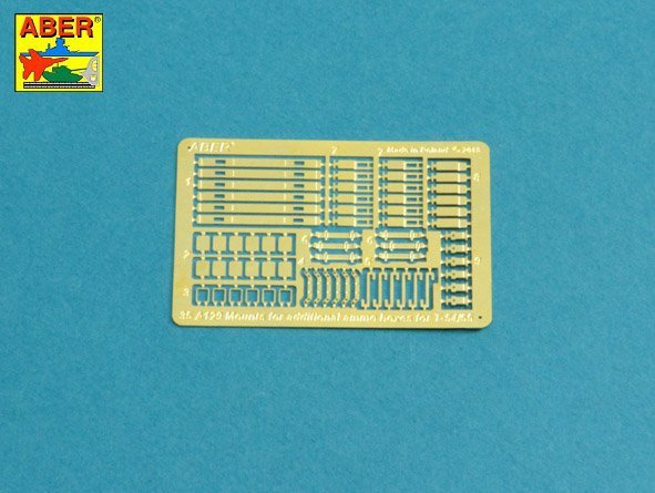 Supports Aber 35A129 pour boîtes de munitions supplémentaires utilisées sur les tanka soviétiques comme : T-54 ; T-55 ou T-62 (1/35)