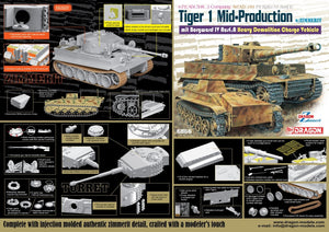 Dragon 6866 Tiger I Mid-Production avec Zimmerit mit Borgward IV Ausf.A Véhicule à charge de démolition lourde 1/35