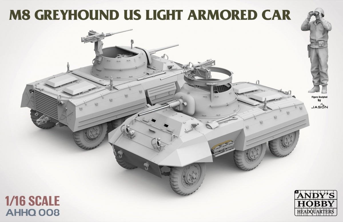 Andy&amp;#39;s Hobby Headquarters AHHQ-008 M8 Greyhound US light Armored Car 1/16 – immagine 5