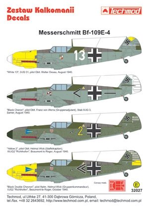 Techmod 32027 - Messerschmitt Bf 109E-4 1/32 – immagine 2