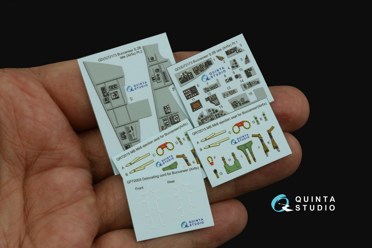 Quinta Studio QD72173 Blackburn Buccanneer S.2B Late 3D-Printed &amp;amp; coloured Interior on decal paper (Airfix) 1/72 – immagine 2