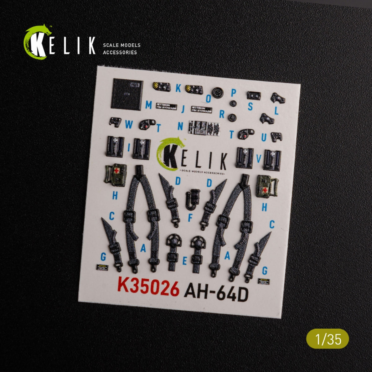 KELIK K35026 AH-64D Apache interior 3D decals for Meng kit 1/35 – zdjęcie 3
