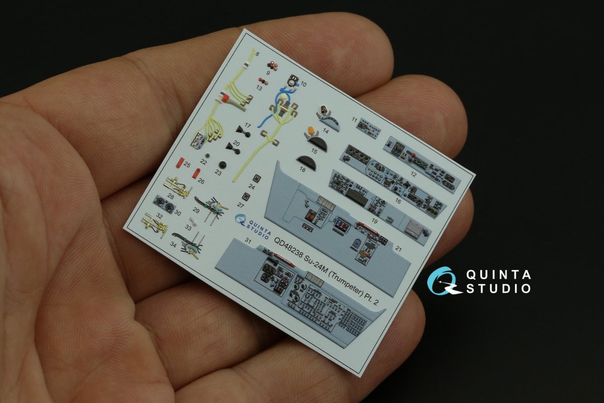 Quinta Studio QD48238 Su-24M 3D-Printed &amp;amp; coloured Interior on decal paper ( Trumpeter ) 1/48 – imagen 11