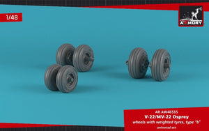Armory Models AW48335 V-22/MV-22 Osprey wheels w/ weighted tires type “b” 1/48 – immagine 4