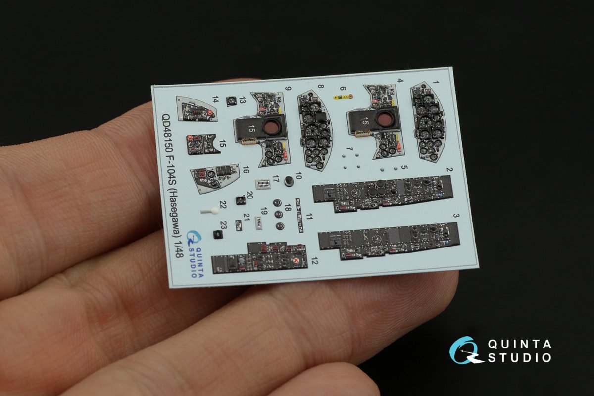 Quinta Studio QD48150 F-104S 3D-Printed &amp;amp; coloured Interior on decal paper (Hasegawa) 1/48 – immagine 8