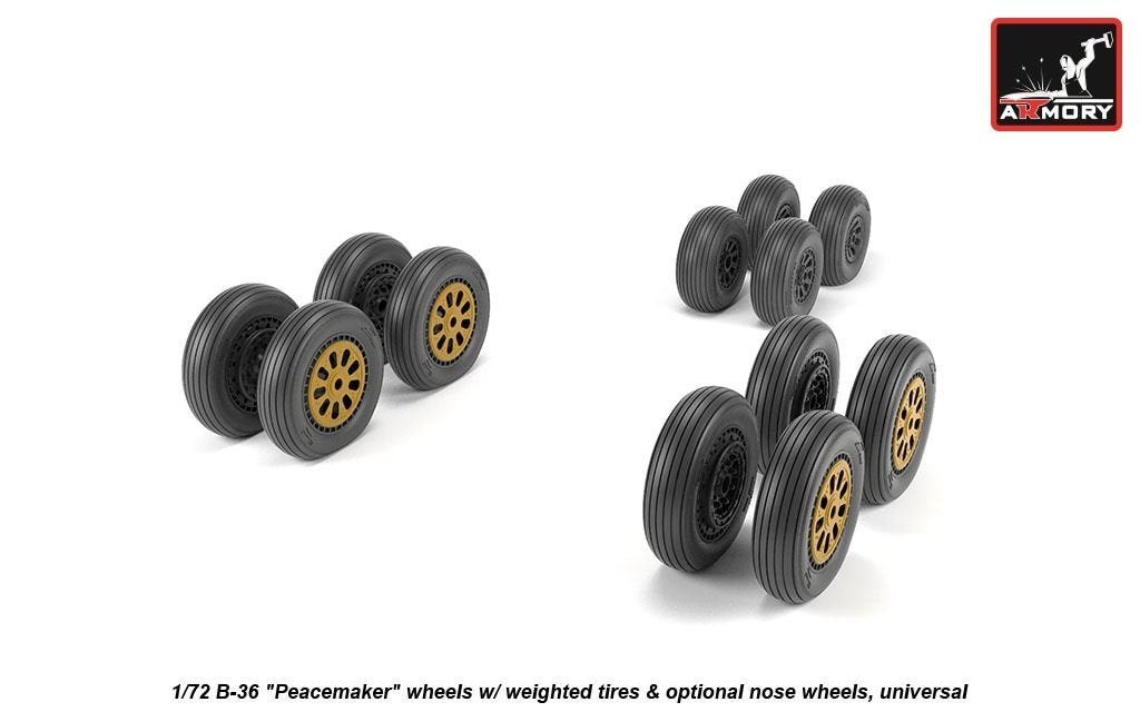 Armory Models AW72327 Roues B-36 Peacemaker avec pneus lestés, roues avant en option 1/72