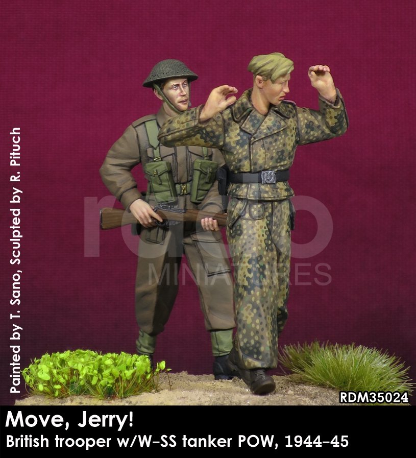 RADO Miniatures RDM35024 Soldat britannique avec tankiste W-SS prisonnier de guerre, (1944-45) 1/35