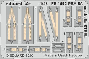 Eduard FE1592 Consolidated PBY-5A Catalina - Steel Seatbelts Zoom Set Eduard and Revell Kits 1/48