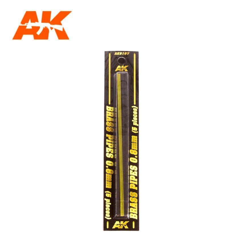 AK Interactive AK9107 BRASS PIPES 0.8MM Ø. 5 UNITS. – immagine 2