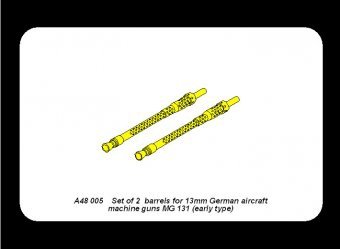 Aber A48 005 Set of 2 barrels for German 13mm aircraft machine guns MG 131 (early type) 1/48 – immagine 4
