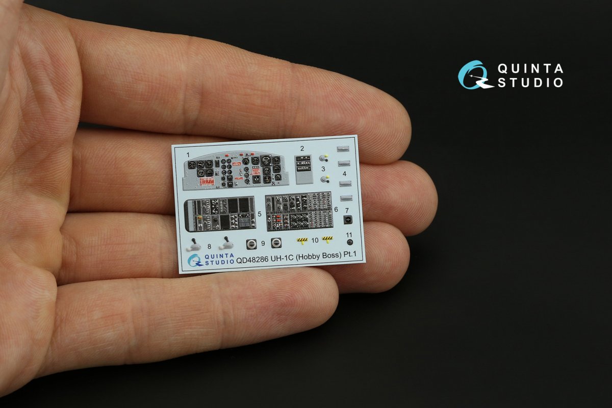 Quinta Studio QDS-48286 UH-1C 3D-Printed &amp;amp; coloured Interior on decal paper (HobbyBoss)(Small version) 1/48 – imagen 4