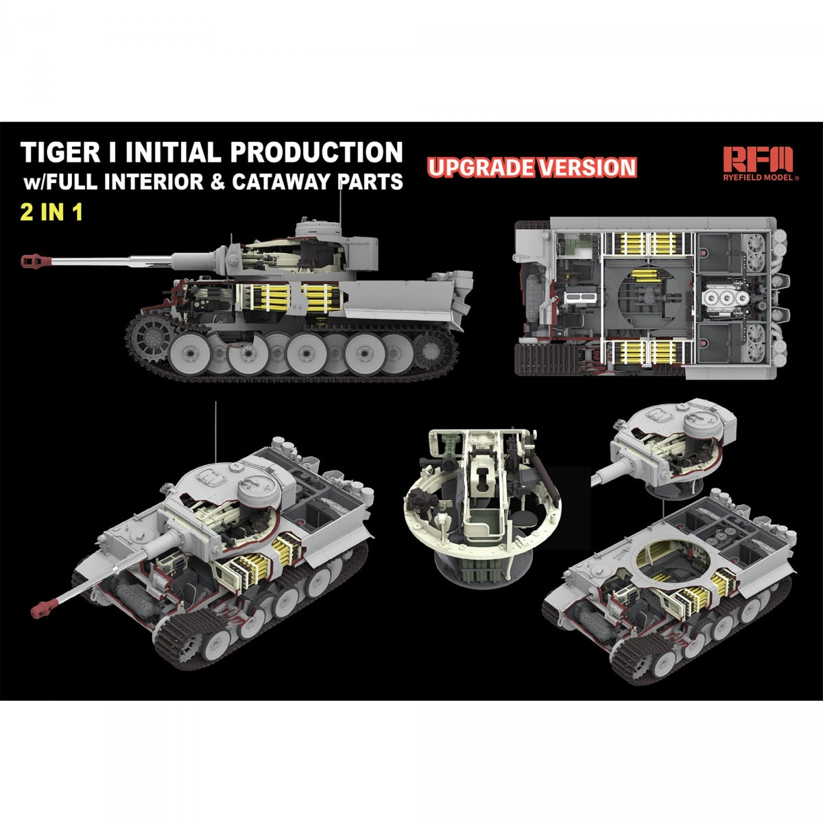 Rye Field Model 5131 Tiger I Initial Production Early 1943 w/ Full Interior Updated Version 1/35 – immagine 3